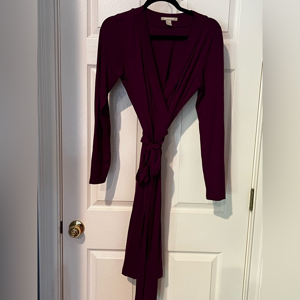 Plum color Banana Republic wrap dress